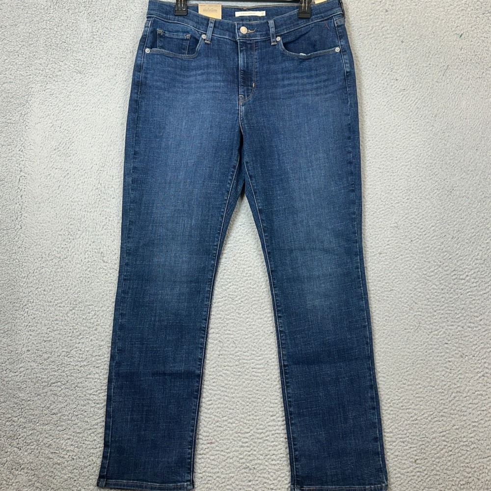 NEW Levis Jeans Womens 12 Classic Straight Blue Stellar Stretch Mid Rise Denim